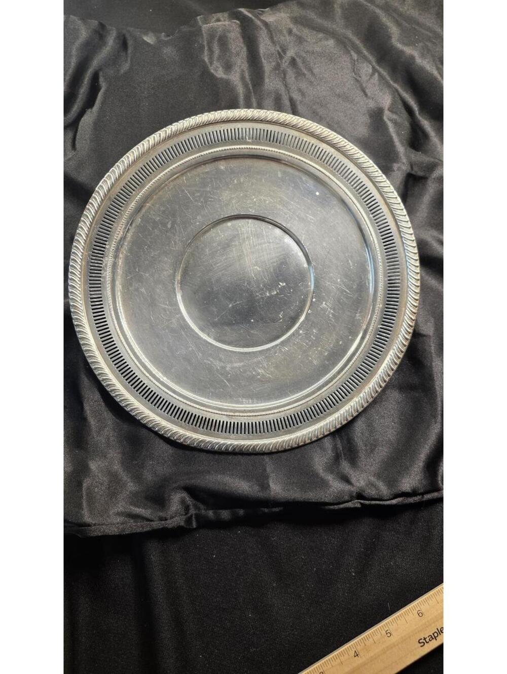 Vintage SOLID STERLING Silver Serving Tray by Fisher Model 2100